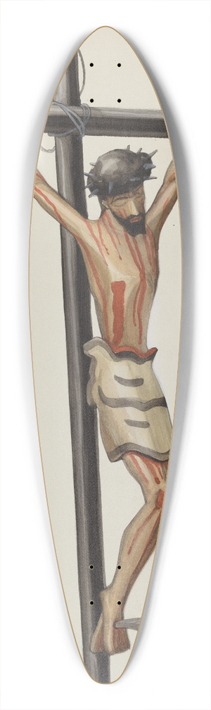 Majel G. Claflin - Bulto, Crucifix 39.3 inch art pintail longboard deck