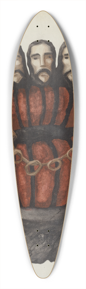 Majel G. Claflin - Bulto  Holy Trinity 39.3 inch art pintail longboard deck