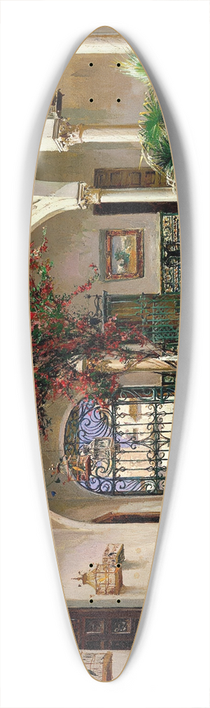 Manuel Garca y Rodrguez - Interior Courtyard, Seville 39.3 inch art pintail longboard deck