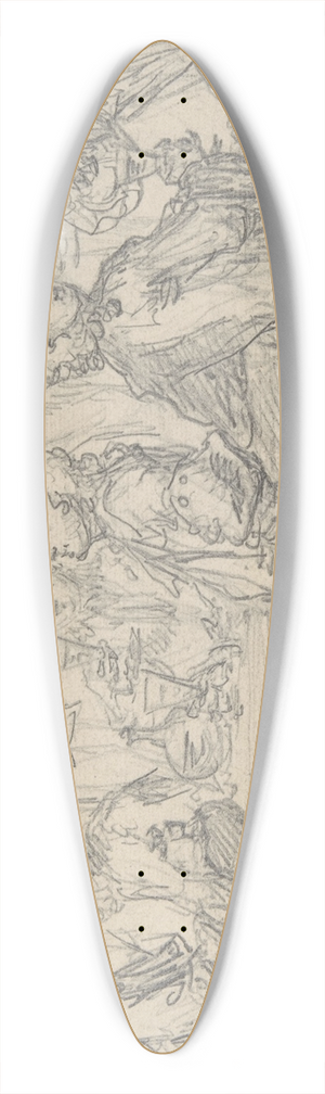 Marcellus Laroon the Younger - Group of Figures at a Table 39.3 inch art pintail longboard deck