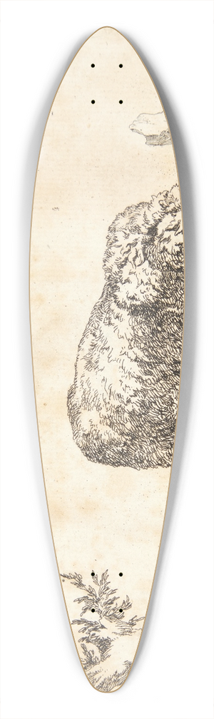 Marcus de Bye - Grssende og liggende fr 39.3 inch art pintail longboard deck