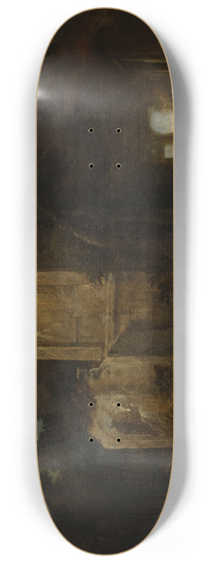 Abraham van Cuylenborch - Landscape with Ancient Ruins 8.25 inch art skate deck