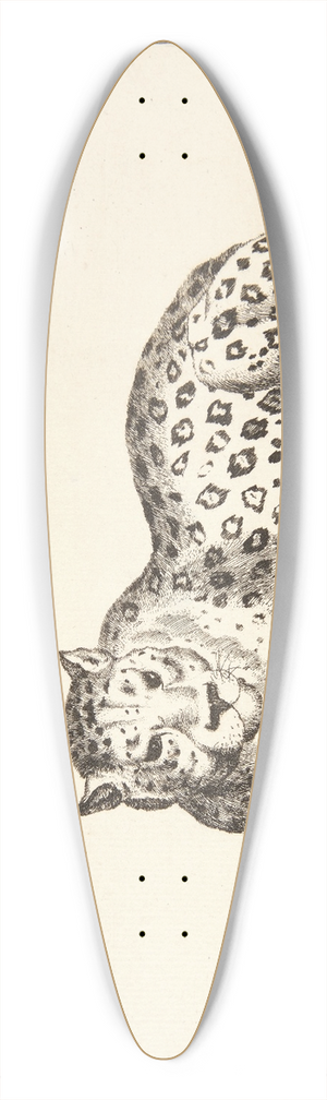 Marcus de Bye - Liggende leopard, vendt mod venstre 39.3 inch art pintail longboard deck