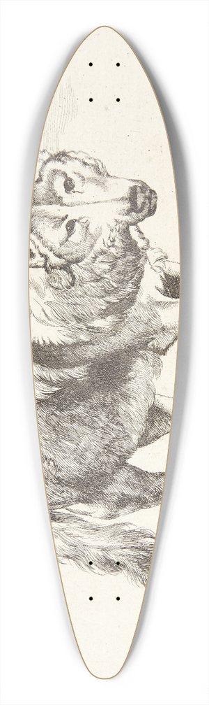 Marcus de Bye - Stende ulv, vendt trekvart mod hjre 39.3 inch art pintail longboard deck