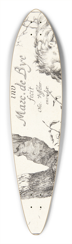 Marcus de Bye - Titelblad til Lver, bjrne, ulve og svin 39.3 inch art pintail longboard deck