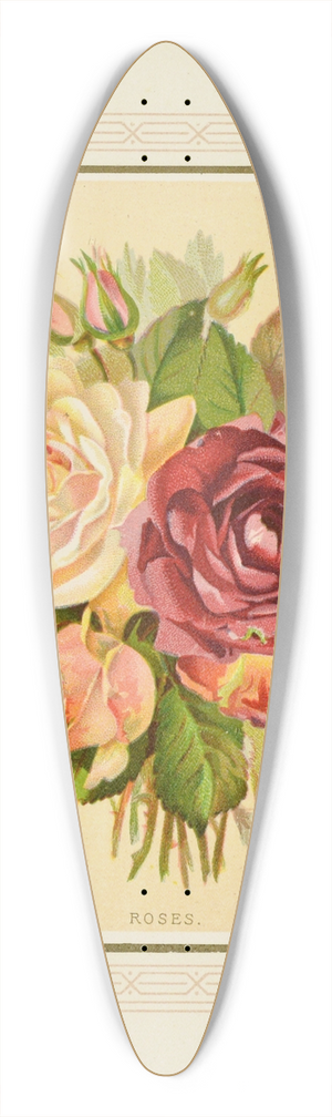 Marcus Ward & Co - Roses 39.3 inch art pintail longboard deck