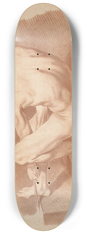 Gilles Demarteau the Elder - Seated Nude Man, Seen from Behind, Pulling a Rope 8.25 inch art skate deck
