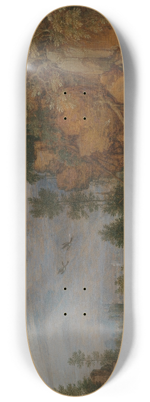 Gillis Claesz. de Hondecoeter - Rocky Landscape with Deer and Goats 8.25 inch art skate deck