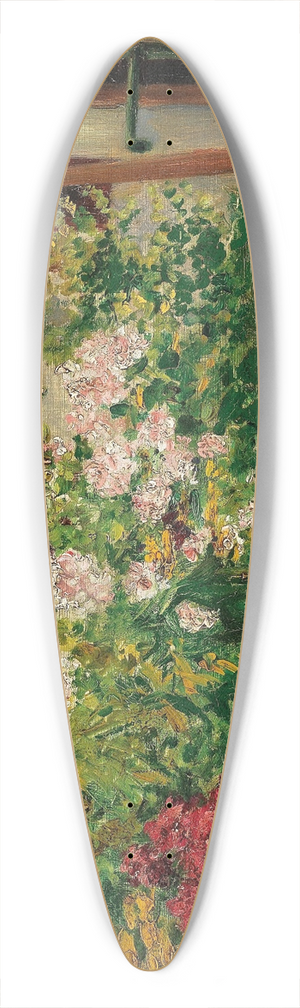 Marie Egner - Vorgarten mit blhenden Stockrosen 39.3 inch art pintail longboard deck