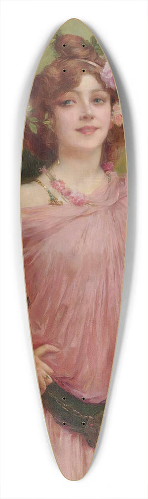 Marie Flix Hippolyte-Lucas - A Beauty In Pink 39.3 inch art pintail longboard deck