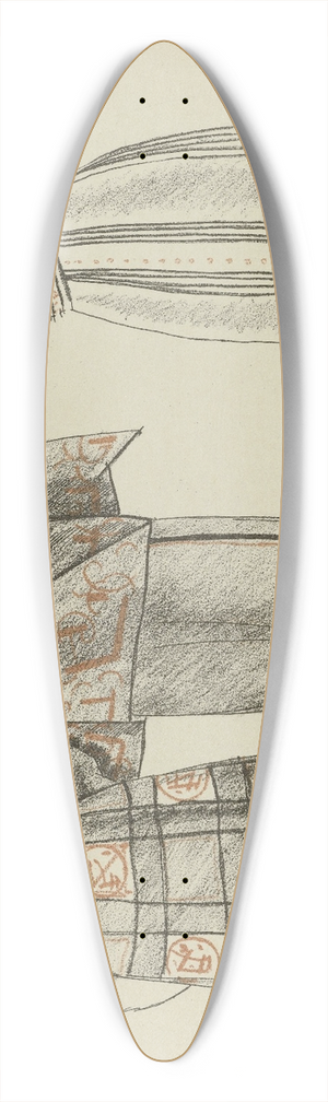 Mario Simon - Jeanne Lanvin ; Beer 39.3 inch art pintail longboard deck