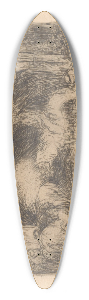 Marius Bauer - Bazaar in Smyrna. 39.3 inch art pintail longboard deck
