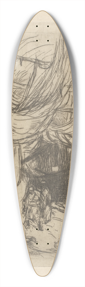 Marius Bauer - Bazaar met drie mannen 39.3 inch art pintail longboard deck