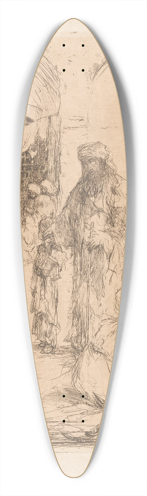 Marius Bauer - Blinde bedelaar 39.3 inch art pintail longboard deck