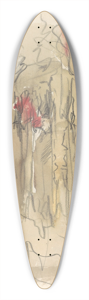 Marius Bauer - Figuren in het oerwoud van Ceylon 39.3 inch art pintail longboard deck