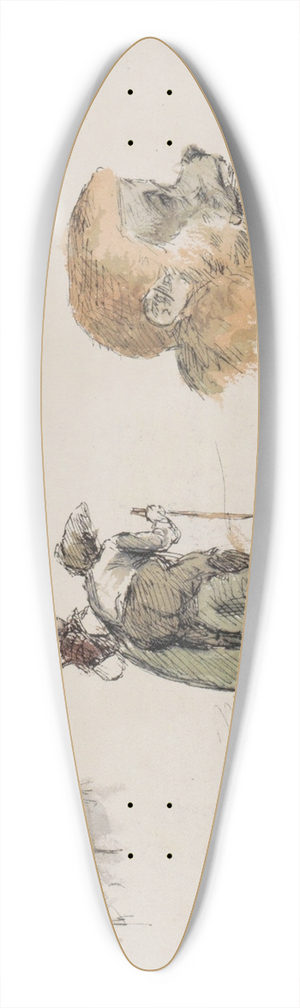 Marius Bauer - Figuur- en dierstudies 39.3 inch art pintail longboard deck