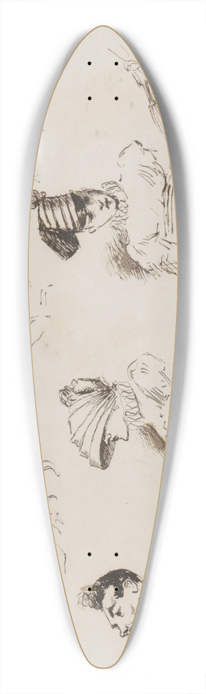 Marius Bauer - Figuurstudies 39.3 inch art pintail longboard deck