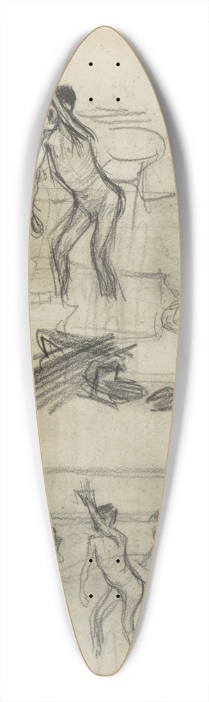 Marius Bauer - Naakte figuren 39.3 inch art pintail longboard deck