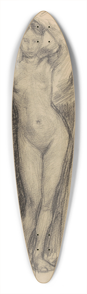 Marius Bauer - Staande naakte vrouw 39.3 inch art pintail longboard deck