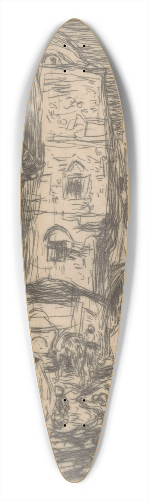 Marius Bauer - Straat in Constantinopel 39.3 inch art pintail longboard deck