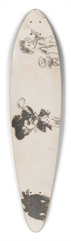 Marius Bauer - Studieblad, onder andere met karikaturen 39.3 inch art pintail longboard deck
