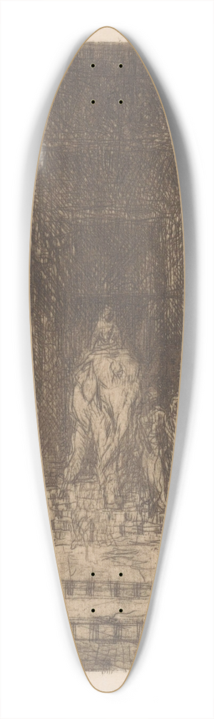 Marius Bauer - Tempelolifant in Madurai 39.3 inch art pintail longboard deck
