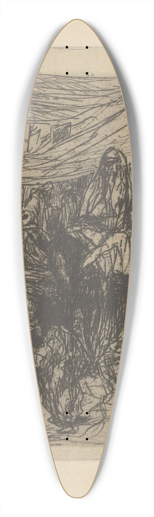 Marius Bauer - Vrouw op een ezel 39.3 inch art pintail longboard deck