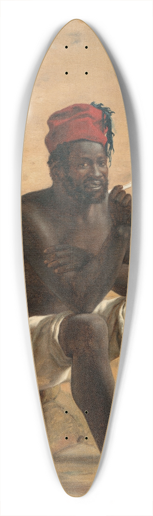 Martinus Rrbye - A Sitting Nubian, Rome 39.3 inch art pintail longboard deck