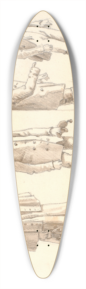 Martinus Rrbye - Fire studier af fanger fra Forbedringshuset og fangefogeden 39.3 inch art pintail longboard deck