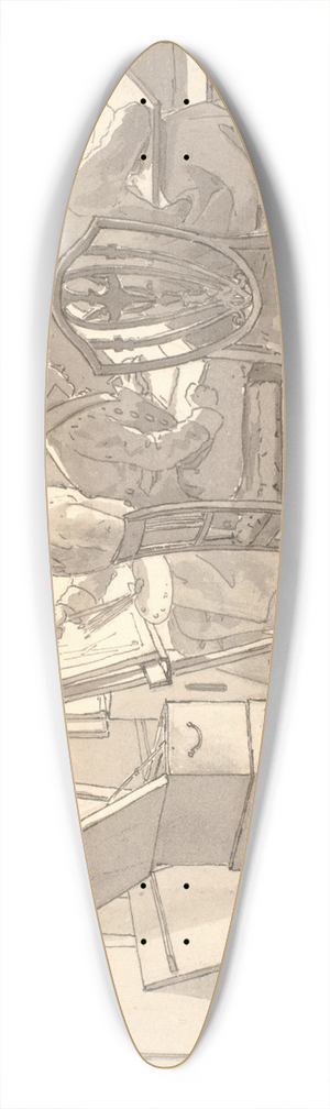 Martinus Rrbye - Interir fra akademiet med malende og tegnende kunstnere 39.3 inch art pintail longboard deck