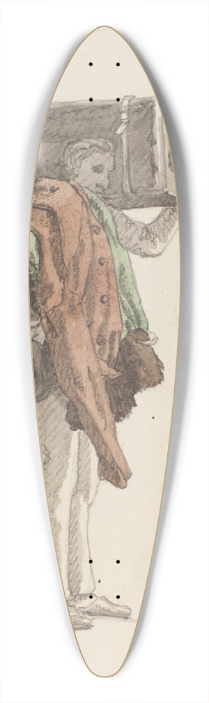 Martinus Rrbye - Stende mand der brer p en overfrakke og en kuffert 39.3 inch art pintail longboard deck