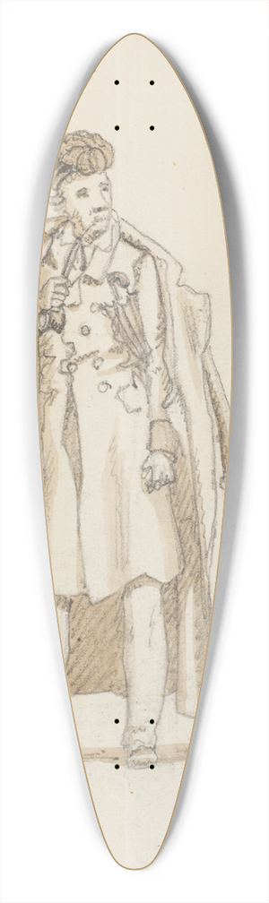 Martinus Rrbye - Stende mand med kappe og pibe 39.3 inch art pintail longboard deck