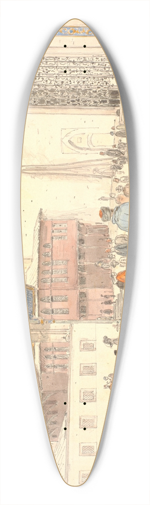 Martinus Rrbye - The Square in Front of Bab-i-Hmayan in Constantinople 39.3 inch art pintail longboard deck