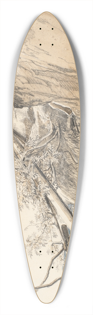 Martinus Rrbye - Tree Trunk Leaning Against a Rock. Norway 39.3 inch art pintail longboard deck
