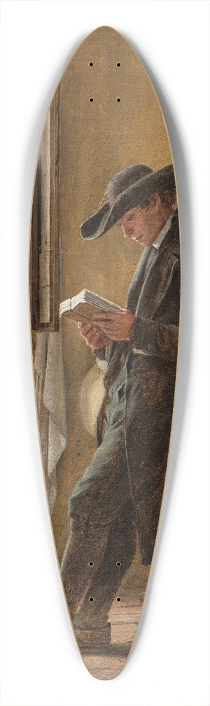 Martinus Rrbye - Young Clergyman Reading 39.3 inch art pintail longboard deck