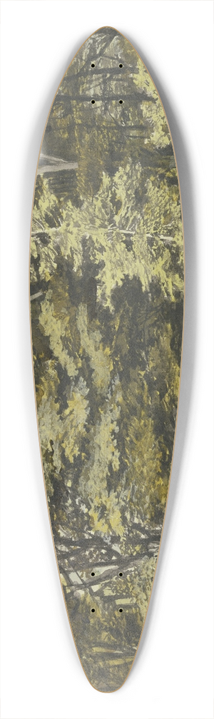 Martinus van der Jagt - Weg durch einen Buchenwald, vorne eine hlzerne Brcke 39.3 inch art pintail longboard deck