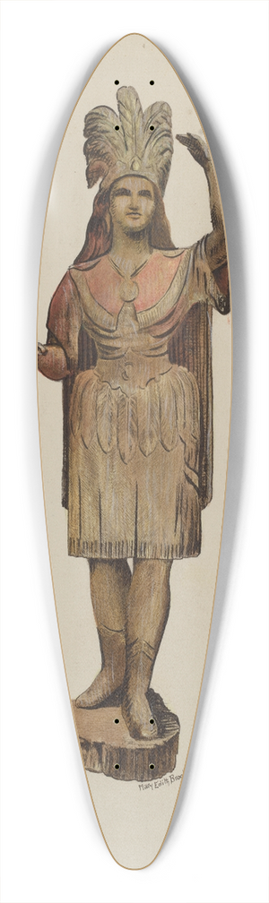 Mary Edith Brooks - Cigar Store Indian 39.3 inch art pintail longboard deck