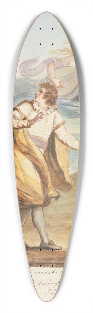 Mary Hoare - Ferdinand and Ariel 39.3 inch art pintail longboard deck