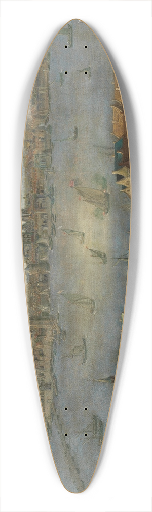 Mathys Schoevaerdts - Gezicht op de rede van Antwerpen 39.3 inch art pintail longboard deck