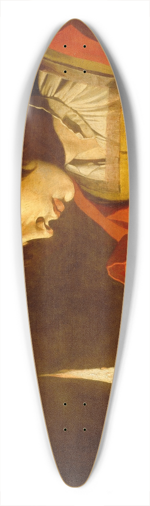 Matthias Stom - A Young Man Reading by Candlelight 39.3 inch art pintail longboard deck