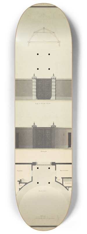 Abraham van der Hart - Ontwerp voor een poortgebouw annex kantoor 8.25 inch art skate deck