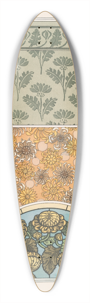 Maurice Pillard Verneuil - Chrysanthme 2 39.3 inch art pintail longboard deck