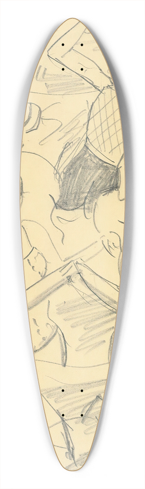 Max Beckmann - Badende (Bathers) 39.3 inch art pintail longboard deck