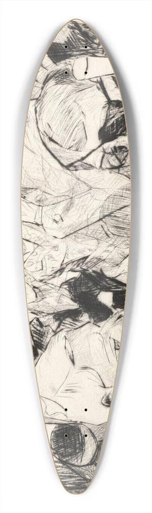 Max Beckmann - Happy New Year 1917 39.3 inch art pintail longboard deck
