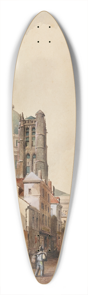 Max Berthelin - La Rue Clovis et le mur de Philippe-Auguste 39.3 inch art pintail longboard deck