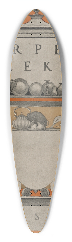 Maxfield Parrish - Harpers weekly, Christmas 39.3 inch art pintail longboard deck