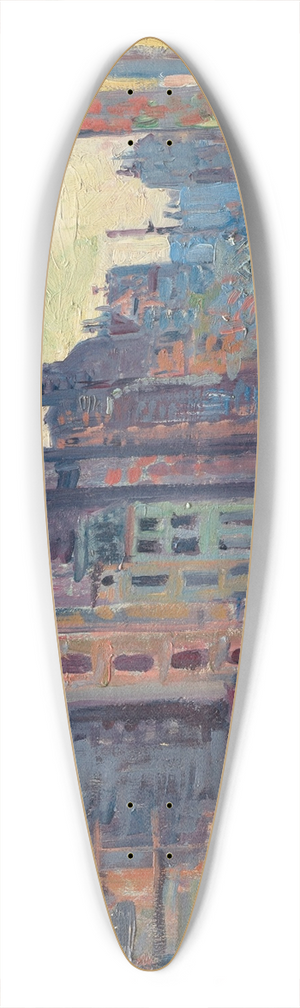 Maximilien Luce - Paris, Le percement de la rue Raumur 39.3 inch art pintail longboard deck