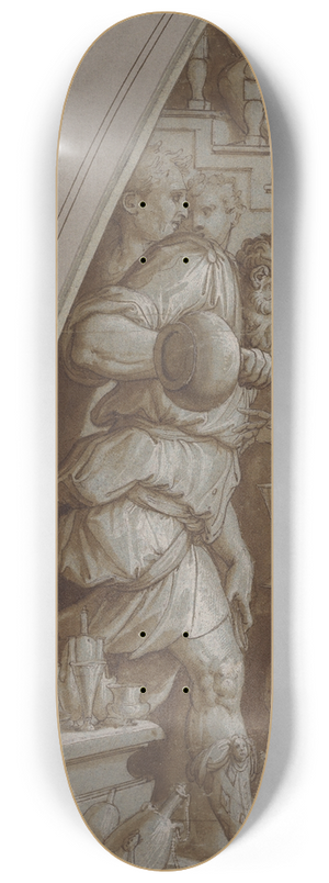 Giorgio Vasari - Bearded Man Filling a Glass 8.25 inch art skate deck