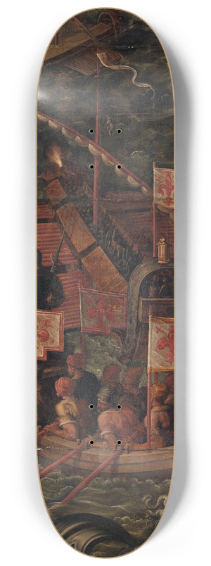 Giorgio Vasari - Sea battle between Florentines and Pisans 8.25 inch art skate deck