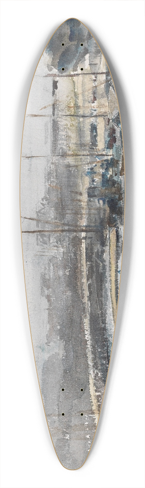 Max Liebermann - Quai in Hamburg 39.3 inch art pintail longboard deck